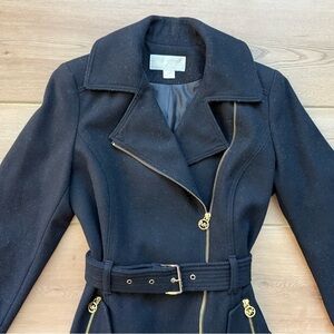 Michael Kors Black Wool Coat Size S